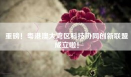 重磅！粤港澳大湾区科技协同创新联盟成立啦！