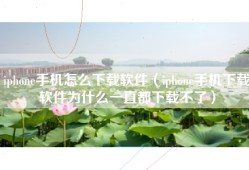 iphone手机怎么下载软件（iphone手机下载软件为什么一直都下载不了）