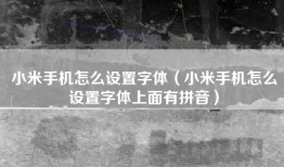 小米手机怎么设置字体（小米手机怎么设置字体上面有拼音）