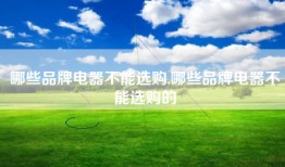 哪些品牌电器不能选购,哪些品牌电器不能选购的