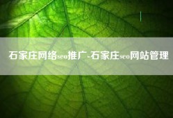 石家庄网络seo推广-石家庄seo网站管理