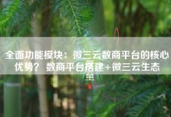 全面功能模块：微三云数商平台的核心优势？ 数商平台搭建+微三云生态