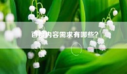 百度内容需求有哪些？