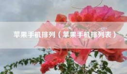 苹果手机排列（苹果手机排列表）