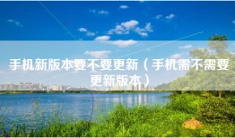 手机新版本要不要更新（手机需不需要更新版本）