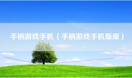 手柄游戏手机（手柄游戏手机版原）