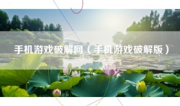 手机游戏破解网（手机游戏破解版）