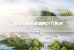 淘宝标题关键词的组合规则