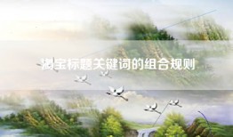 淘宝标题关键词的组合规则