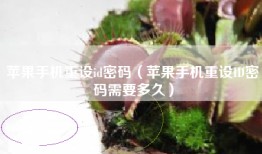 苹果手机重设id密码（苹果手机重设ID密码需要多久）