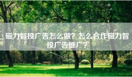 磁力智投广告怎么做？怎么合作磁力智投广告推广？