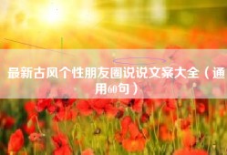 最新古风个性朋友圈说说文案大全（通用60句）
