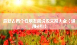 最新古风个性朋友圈说说文案大全（通用60句）