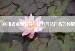 SEO排名点击软件：提升网站排名的秘密武器