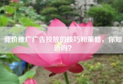 竞价推广广告投放的技巧和策略，你知道吗？