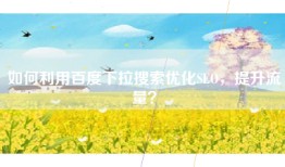 如何利用百度下拉搜索优化SEO，提升流量？