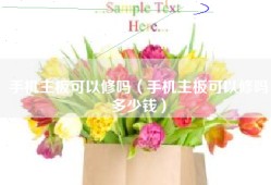 手机主板可以修吗（手机主板可以修吗多少钱）