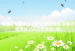 销售年度考核个人工作总结简短 销售年度考核个人总结简短(4篇)