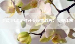 路灯自动定时开关设置教程：步骤详解