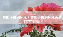 智能手机的坏处（智能手机的坏处英语作文带翻译）