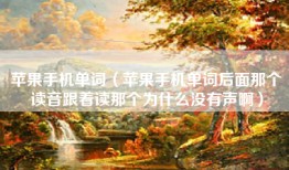 苹果手机单词（苹果手机单词后面那个读音跟着读那个为什么没有声啊）