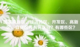 国家级新区、经济特区、开发区、高新区、自贸区等有何区别？有哪些区？