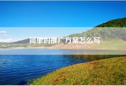 简单的推广方案怎么写