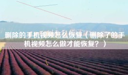 删除的手机视频怎么恢复（删除了的手机视频怎么做才能恢复？）