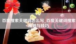 百度搜索关键词怎么写_百度关键词搜索规则与技巧