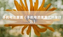 手机电池重置（手机电池重置代码是什么）