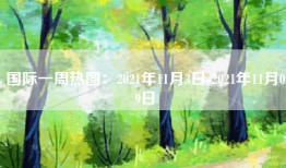 国际一周热图：2021年11月3日-2021年11月09日