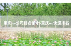 重庆seo公司排名前十-重庆seo快速排名