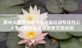 惠州大亚湾佳睿专业电脑培训专注办公人事行政文员采购跟单文员培训