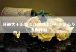 联通大王流量卡办理指南：办理地点及流程详解