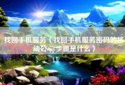 找回手机服务（找回手机服务密码的移动公cpp步骤是什么）