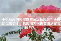 手机应用为何需要激活定位服务？手机定位服务「手机应用为何需要激活定位服务？」