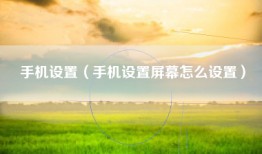 手机设置（手机设置屏幕怎么设置）