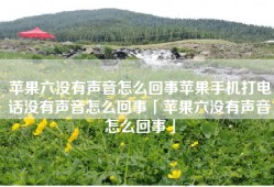 苹果六没有声音怎么回事苹果手机打电话没有声音怎么回事「苹果六没有声音怎么回事」