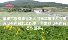 苹果六没有声音怎么回事苹果手机打电话没有声音怎么回事「苹果六没有声音怎么回事」