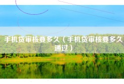 手机贷审核要多久（手机贷审核要多久通过）
