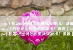 oppo手机忘记密码怎么重新恢复出厂设置oppo手机忘记密码怎么恢复出厂设置「oppo手机忘记密码怎么重新恢复出厂设置」