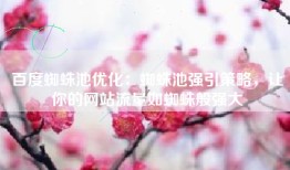 百度蜘蛛池优化：蜘蛛池强引策略，让你的网站流量如蜘蛛般强大