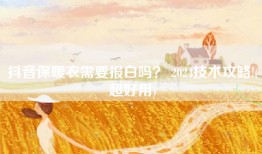 抖音保暖衣需要报白吗？ 2024技术攻略!(超好用)