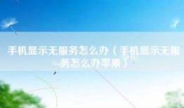 手机显示无服务怎么办（手机显示无服务怎么办苹果）