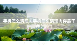 手机怎么清理（手机怎么清理内存最干净）