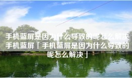 手机蓝屏是因为什么导致的呢怎么解决手机蓝屏「手机蓝屏是因为什么导致的呢怎么解决」