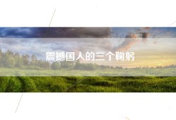 震撼国人的三个鞠躬