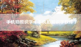 手机拍照识字（手机拍照识字软件）