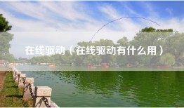 在线驱动（在线驱动有什么用）