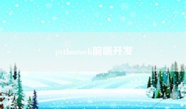 pythonweb前端开发